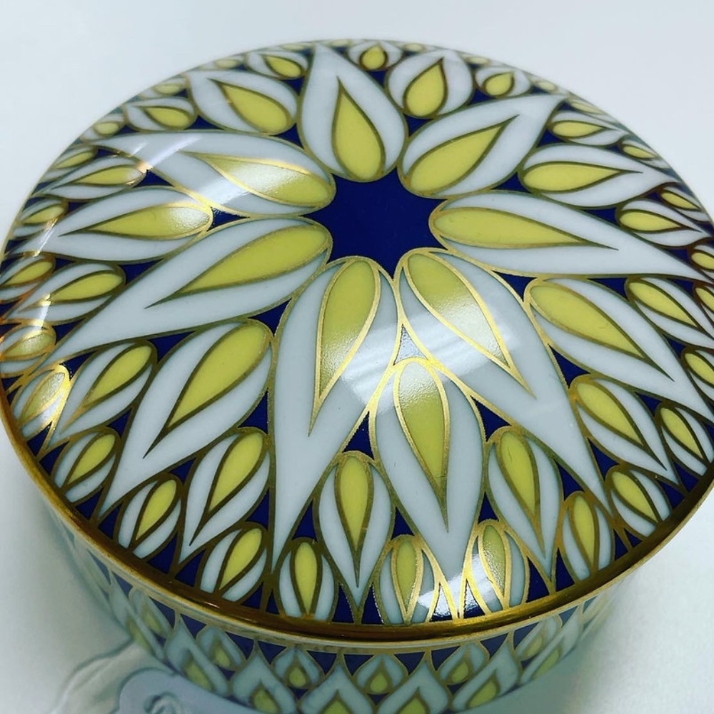 Yellow & Blue Tiffany & Co Porcelain Box
